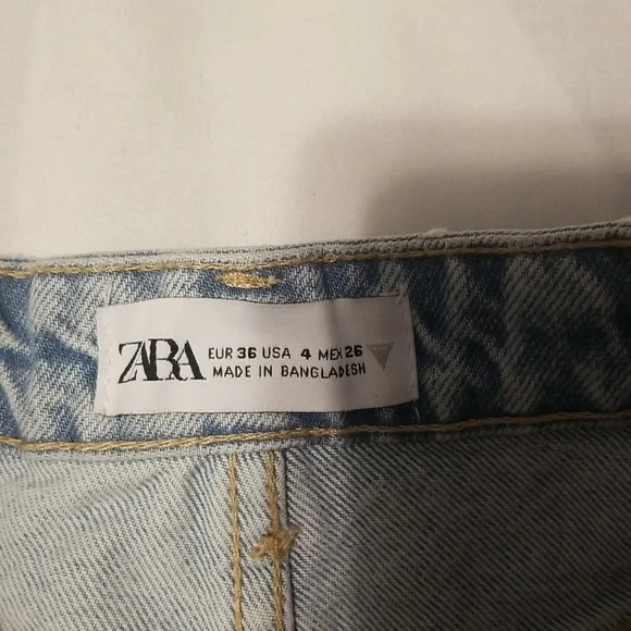 NWT Zara Denim Shorts Women's Size 4 Color Light Blue - Picture 9 of 10